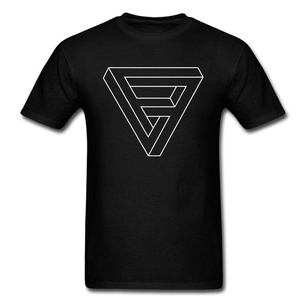 Mens Optical Illusion Impossible Penrose Triangle T-Shirt