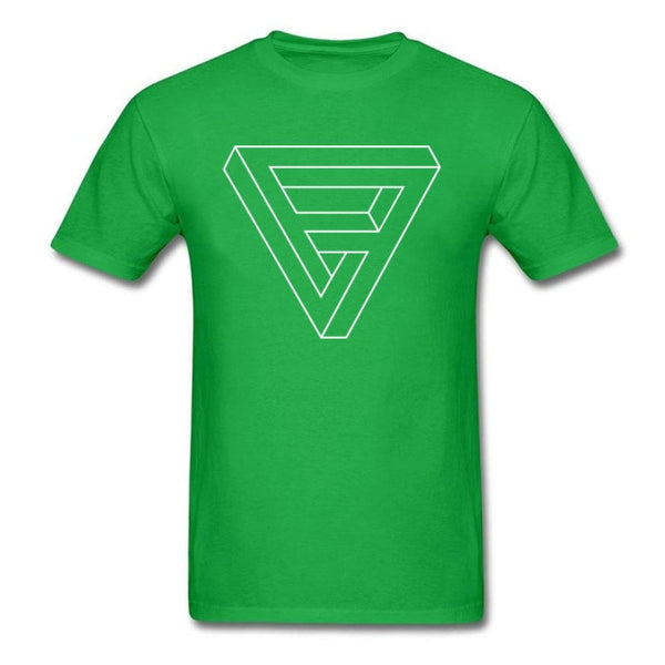 Mens Optical Illusion Impossible Penrose Triangle T-Shirt