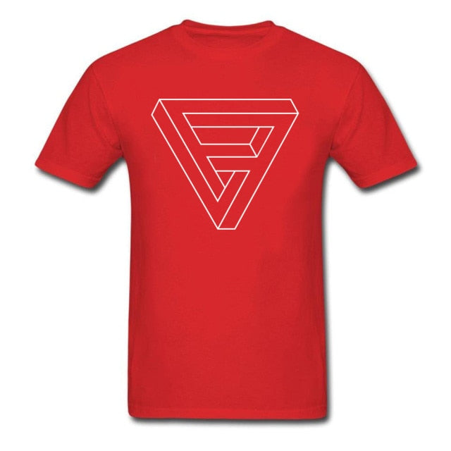 Mens Optical Illusion Impossible Penrose Triangle T-Shirt
