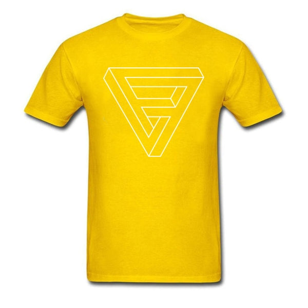 Mens Optical Illusion Impossible Penrose Triangle T-Shirt