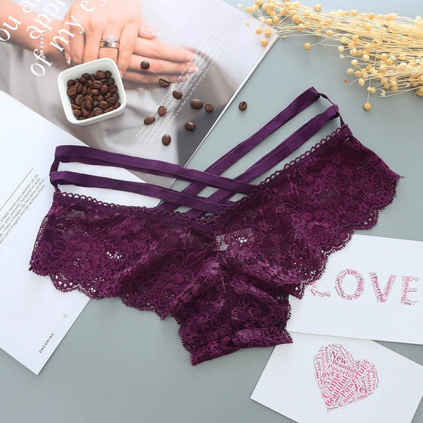 Womens Sexy Low-rise Lace Panties