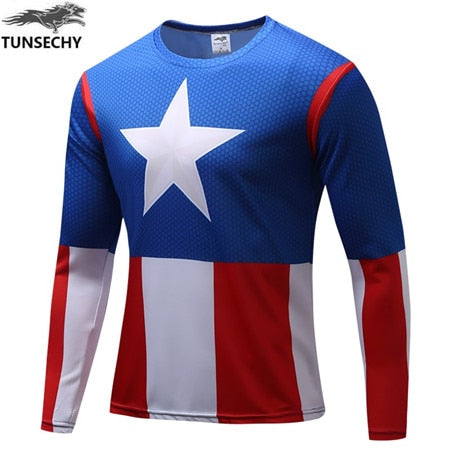 Mens Marvel Character Long Sleeve Jerseys w  UV Protection